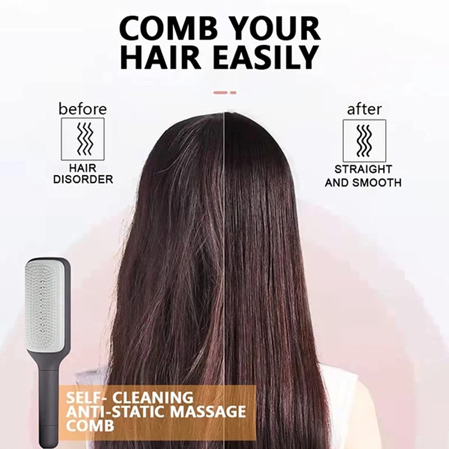 LEMORA - 4 In 1 Self Cleaning Hair Brush