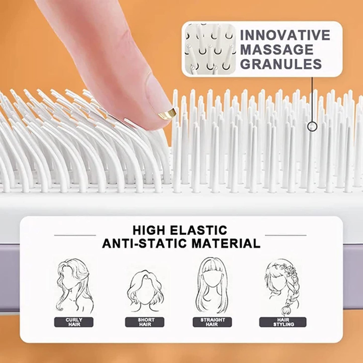 LEMORA - 4 In 1 Self Cleaning Hair Brush