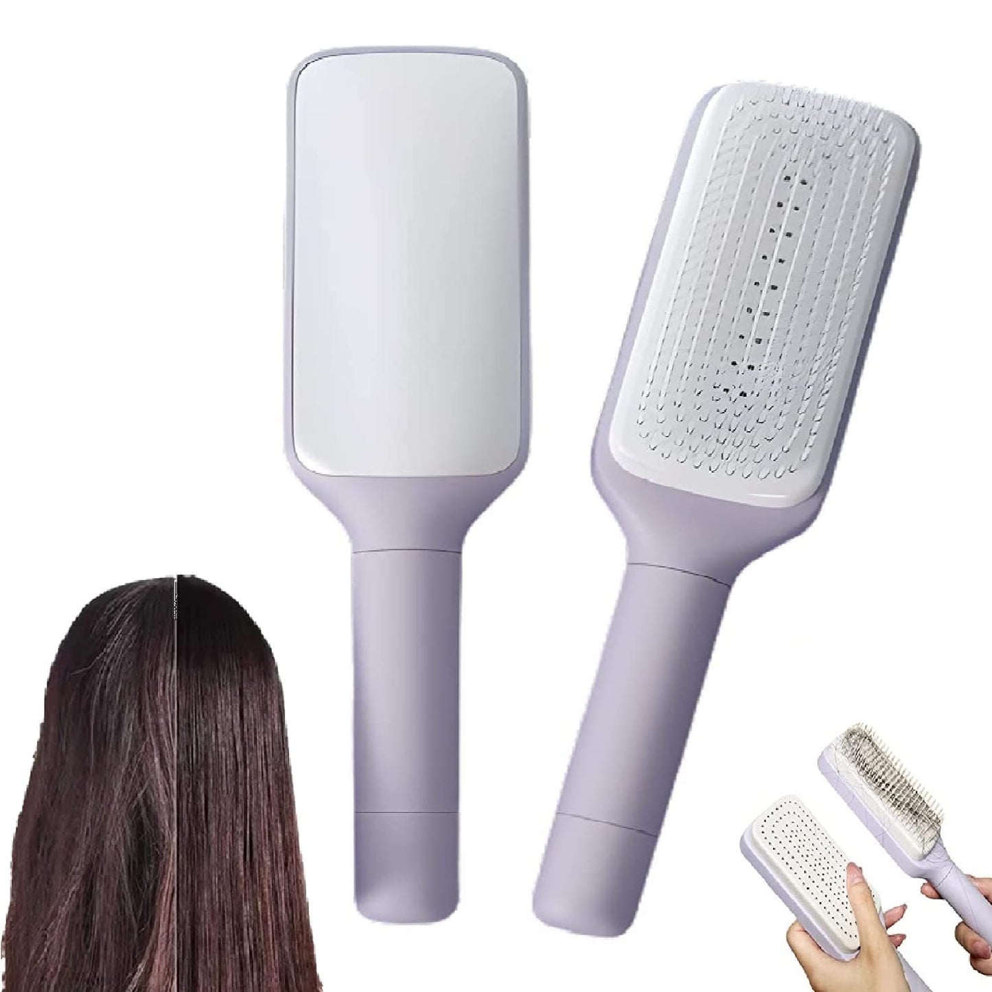 LEMORA - 4 In 1 Self Cleaning Hair Brush